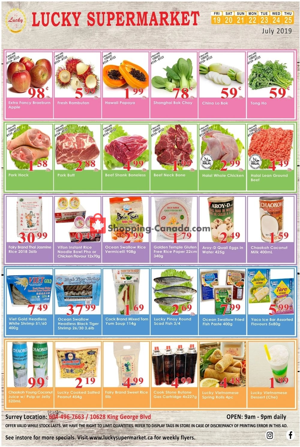 Lucky Supermarket flyer from Friday July 19, 2019 to Thursday July 25, 2019 - page 1