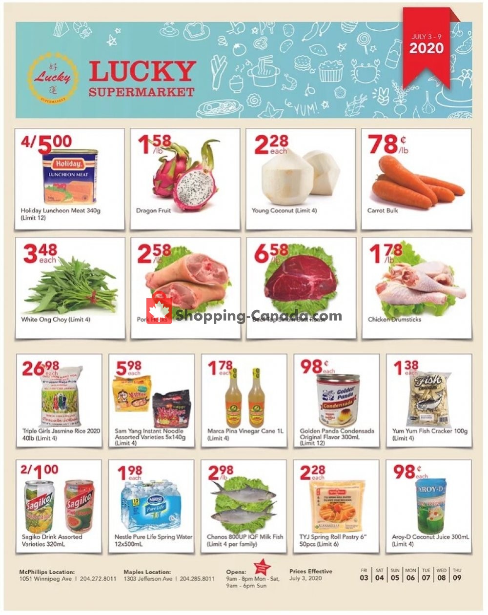 Lucky Supermarket flyer from Friday July 3, 2020 to Thursday July 9, 2020 - page 1