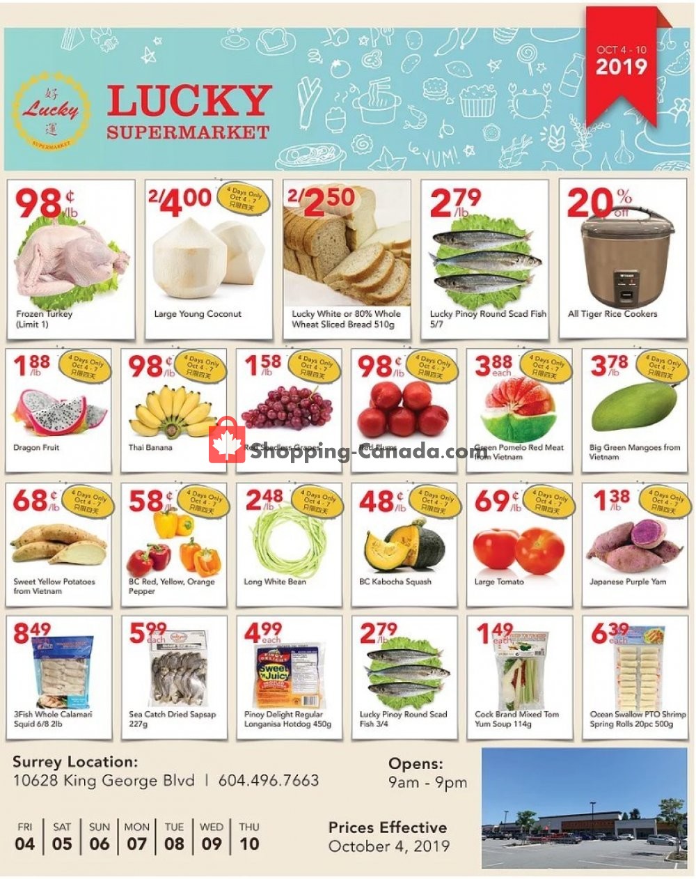 Lucky Supermarket flyer from Friday October 4, 2019 to Thursday October 10, 2019 - page 1