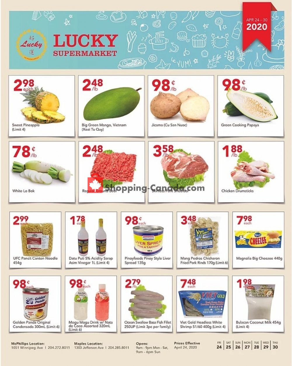 Lucky Supermarket flyer from Friday April 24, 2020 to Thursday April 30, 2020 - page 1