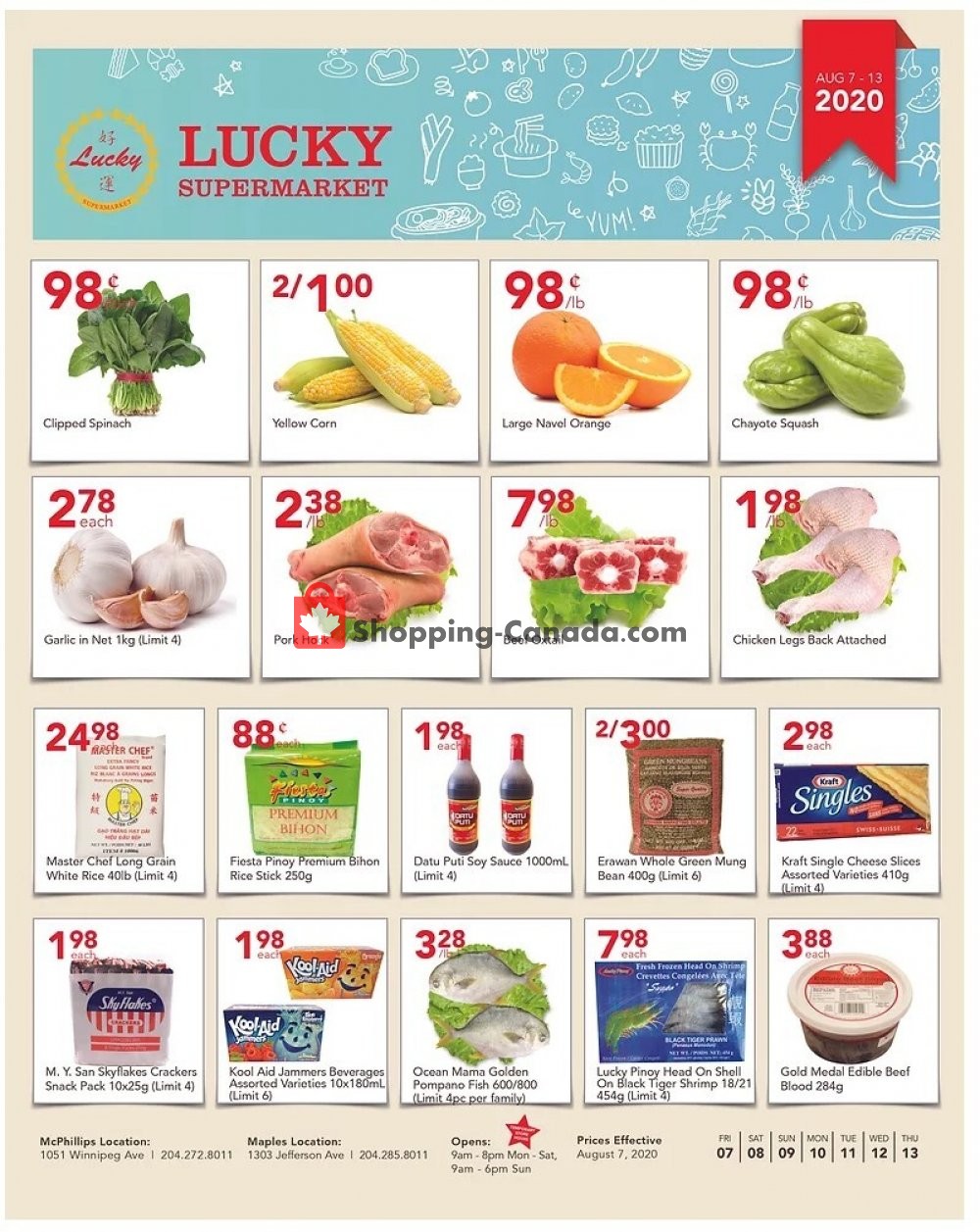 Lucky Supermarket flyer from Friday August 7, 2020 to Thursday August 13, 2020 - page 1