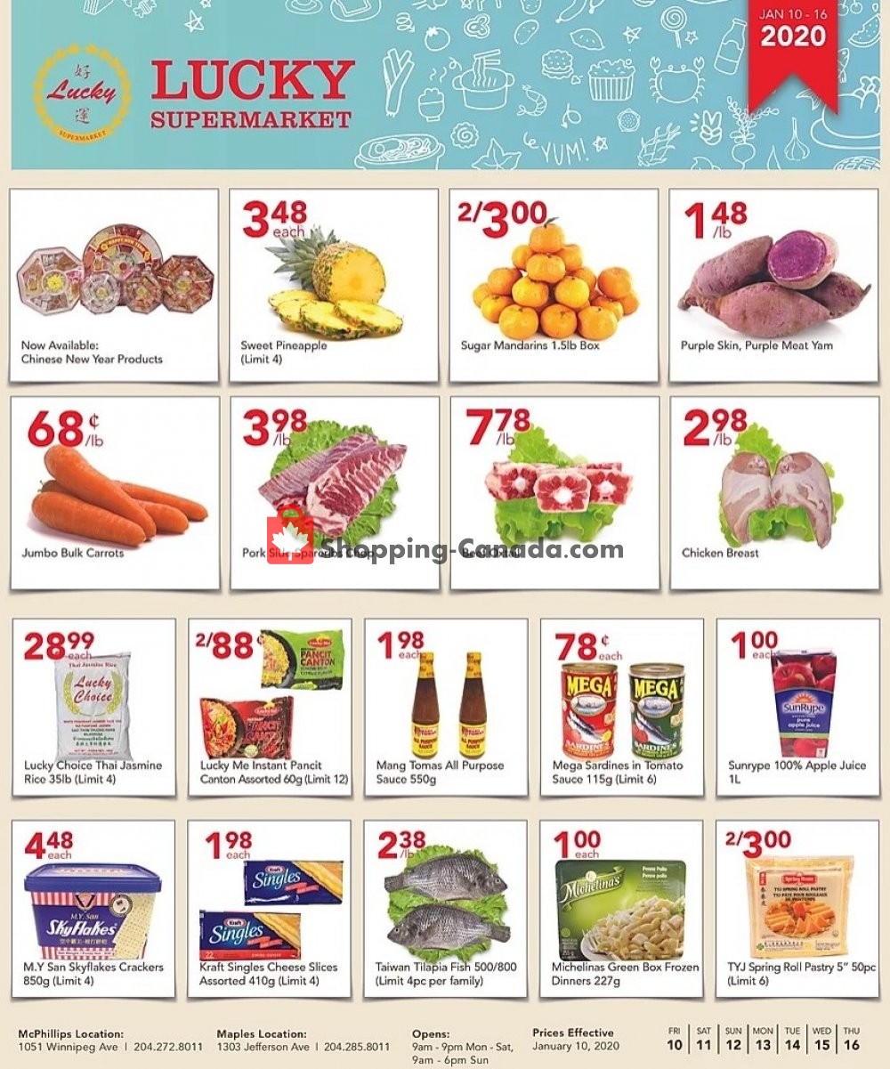 Lucky Supermarket flyer from Friday January 10, 2020 to Thursday January 16, 2020 - page 1