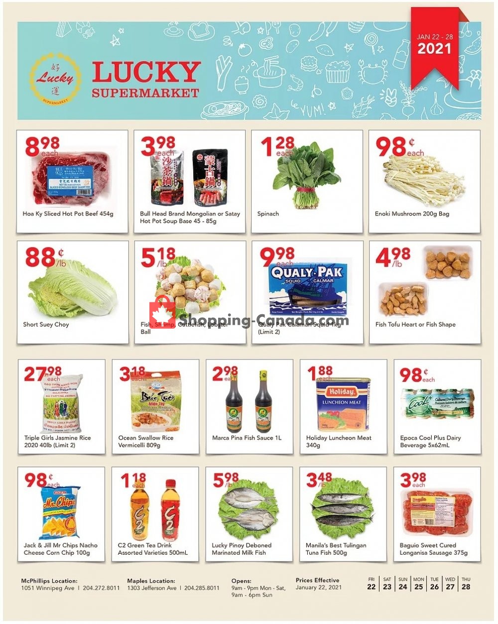 Lucky Supermarket flyer from Friday January 22, 2021 to Thursday January 28, 2021 - page 1