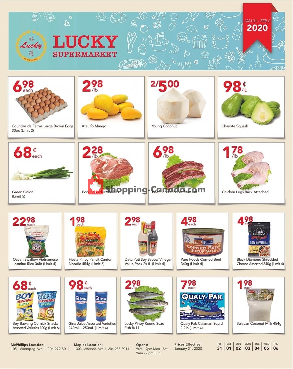 Lucky Supermarket flyer from Friday January 31, 2020 to Thursday February 6, 2020 - page 1