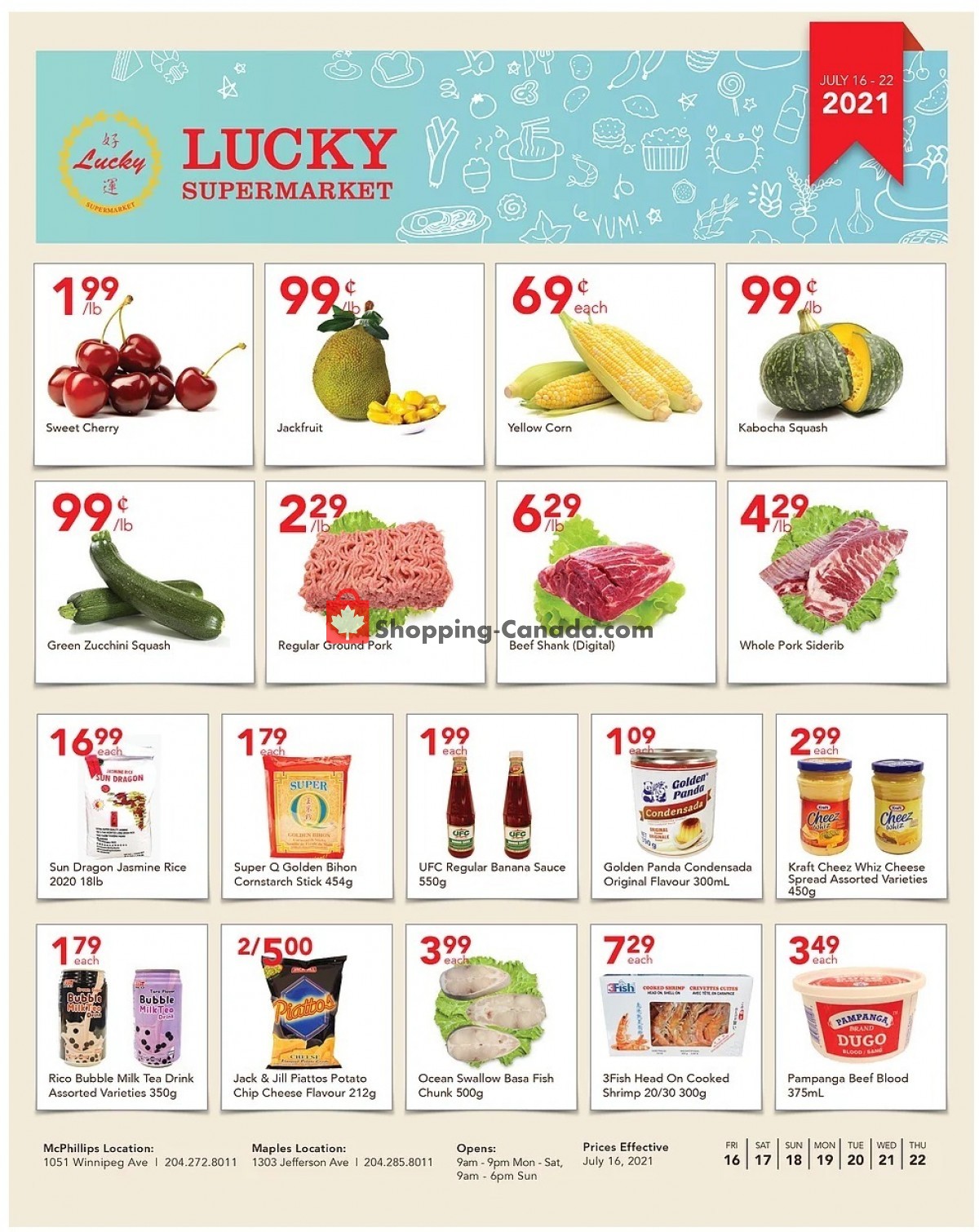 Lucky Supermarket flyer from Friday July 16, 2021 to Thursday July 22, 2021 - page 1