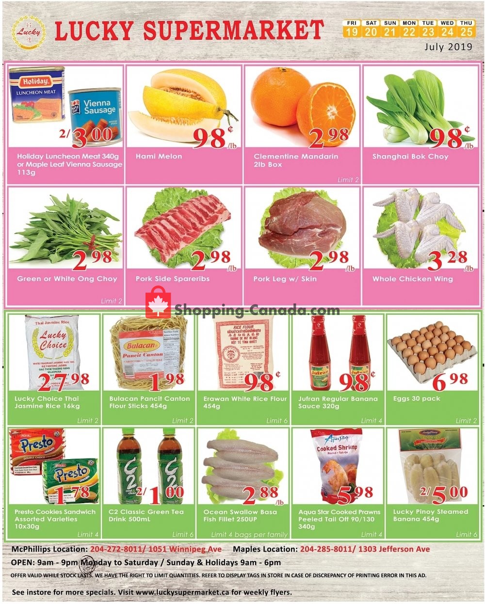 Lucky Supermarket flyer from Friday July 19, 2019 to Thursday July 25, 2019 - page 1
