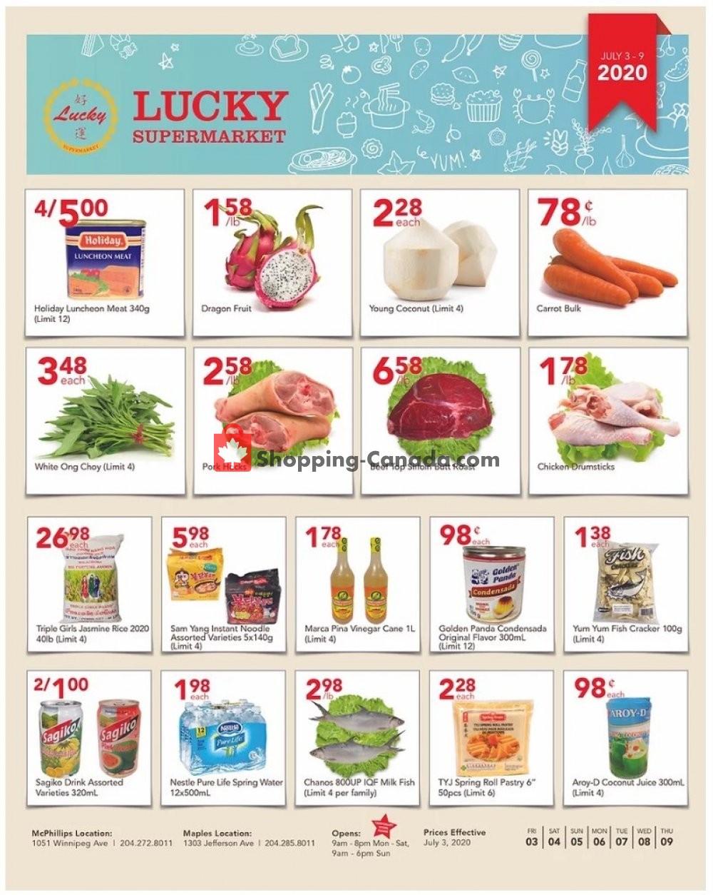 Lucky Supermarket flyer from Friday July 3, 2020 to Thursday July 9, 2020 - page 1