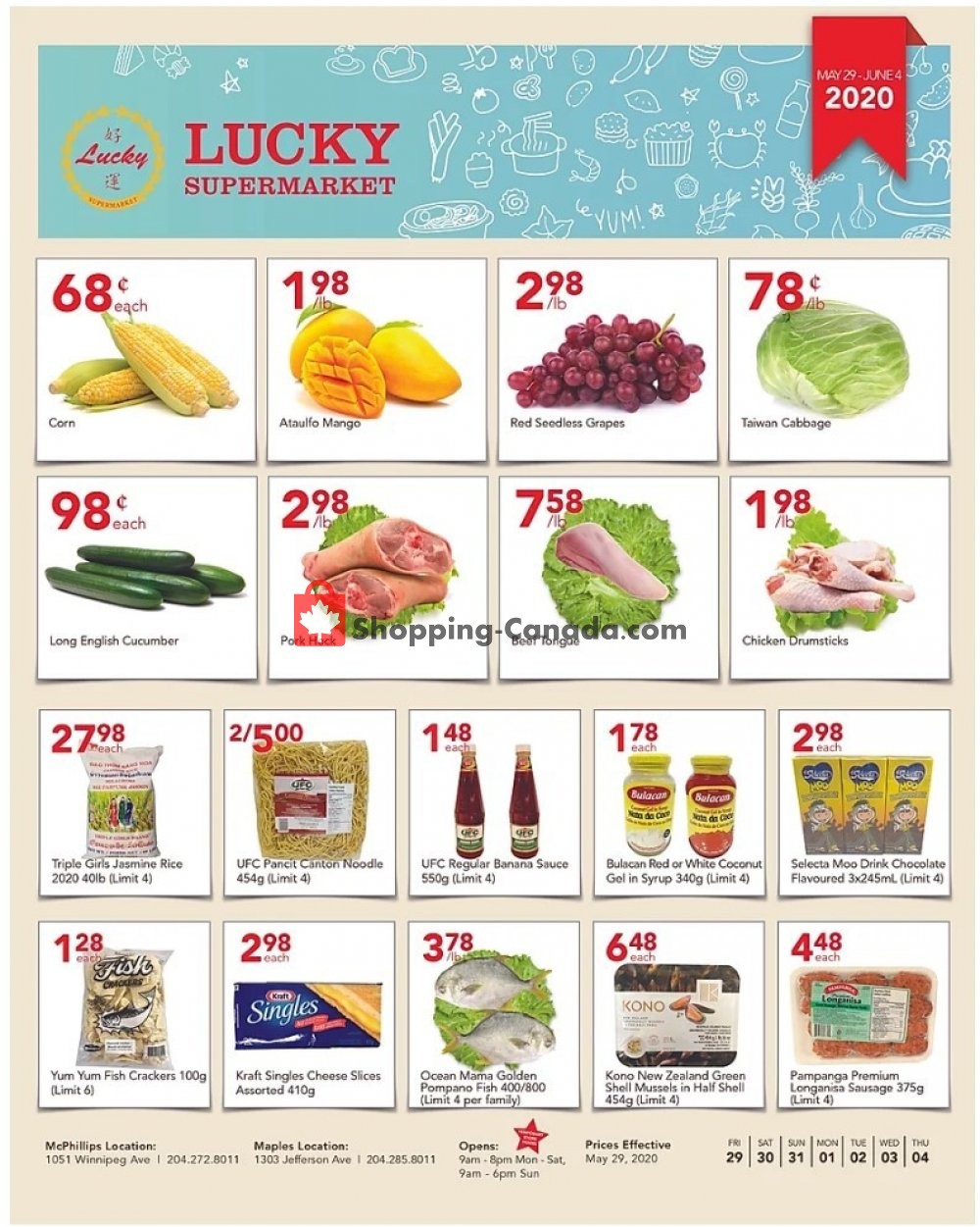 Lucky Supermarket flyer from Friday May 29, 2020 to Thursday June 4, 2020 - page 1