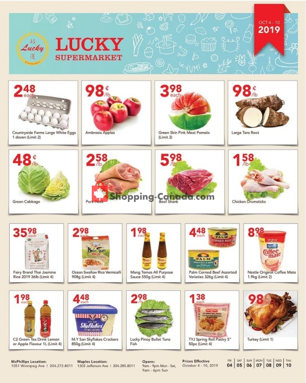 Lucky Supermarket flyer from Friday October 4, 2019 to Thursday October 10, 2019 - page 1