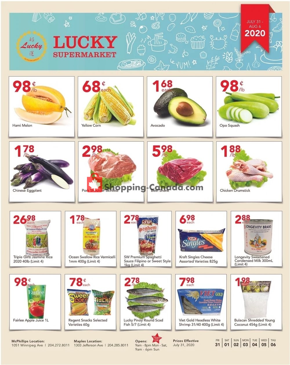 Lucky Supermarket flyer from Friday July 31, 2020 to Thursday August 6, 2020 - page 1