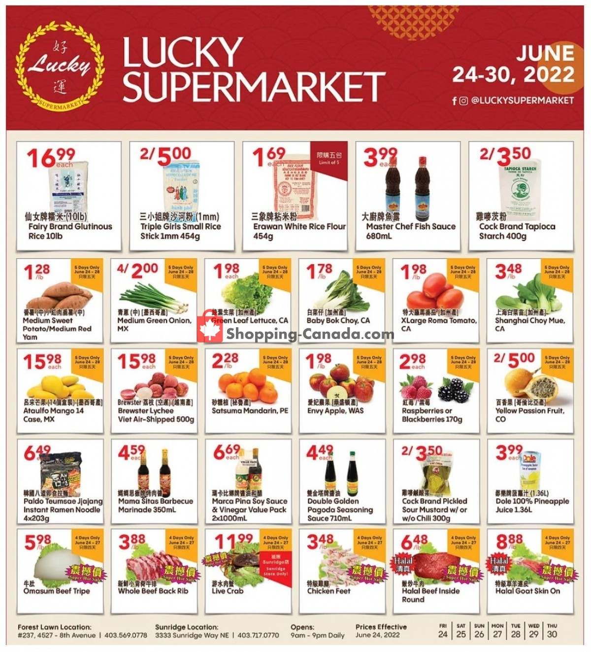 Lucky Supermarket Canada, flyer (Weekly Special Calgary) June 24