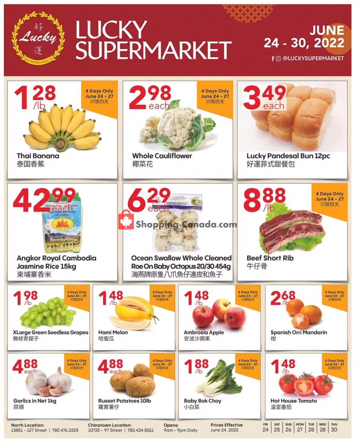 Lucky Supermarket Canada, flyer (Weekly Special Edmonton) June 24