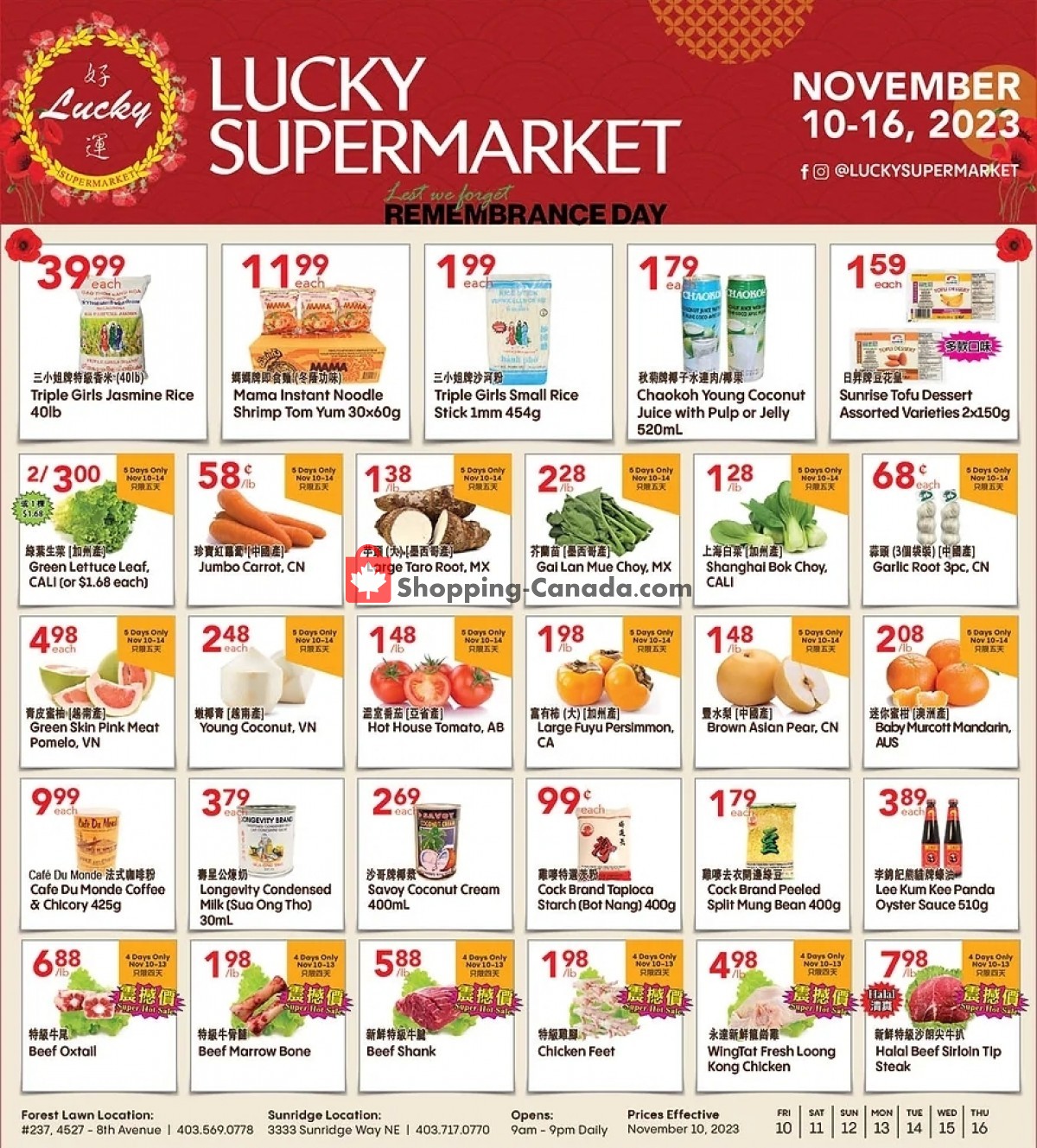 Lucky Supermarket Canada, flyer (Weekly Specials Calgary) November