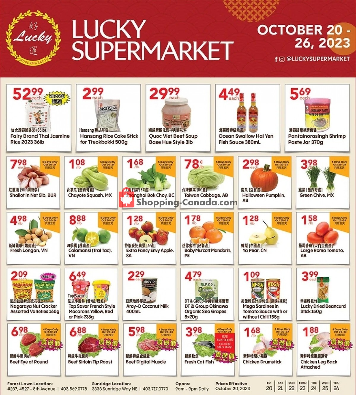 Lucky Supermarket Canada, flyer (Weekly Specials Calgary) October