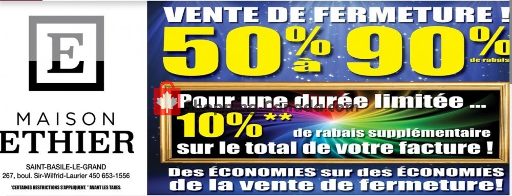 Maison Ethier flyer from Wednesday October 2, 2019 to Tuesday October 8, 2019 - page 1