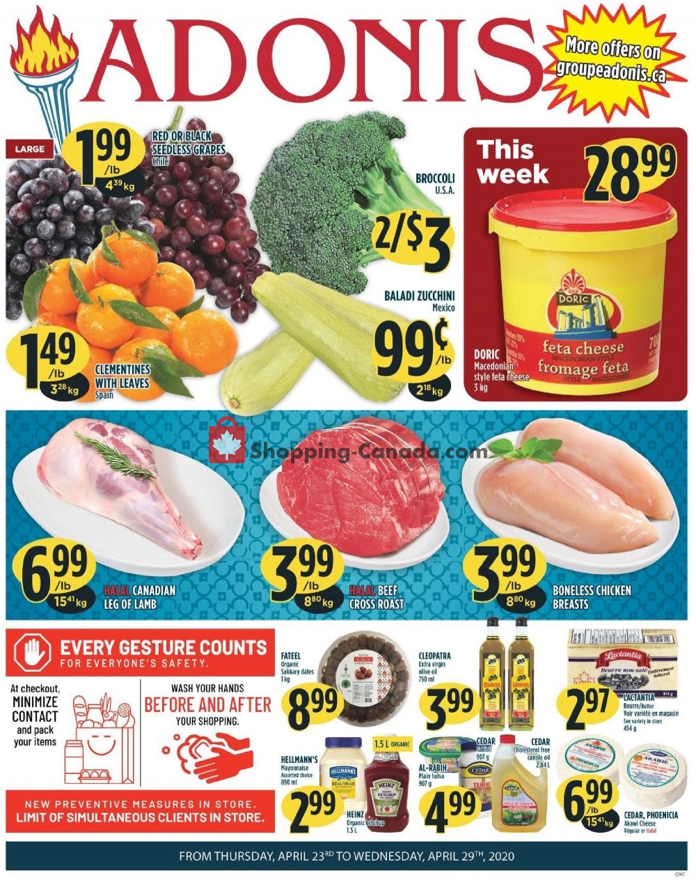 Marché Adonis flyer from Thursday April 23, 2020 to Wednesday April 29, 2020 - page 1