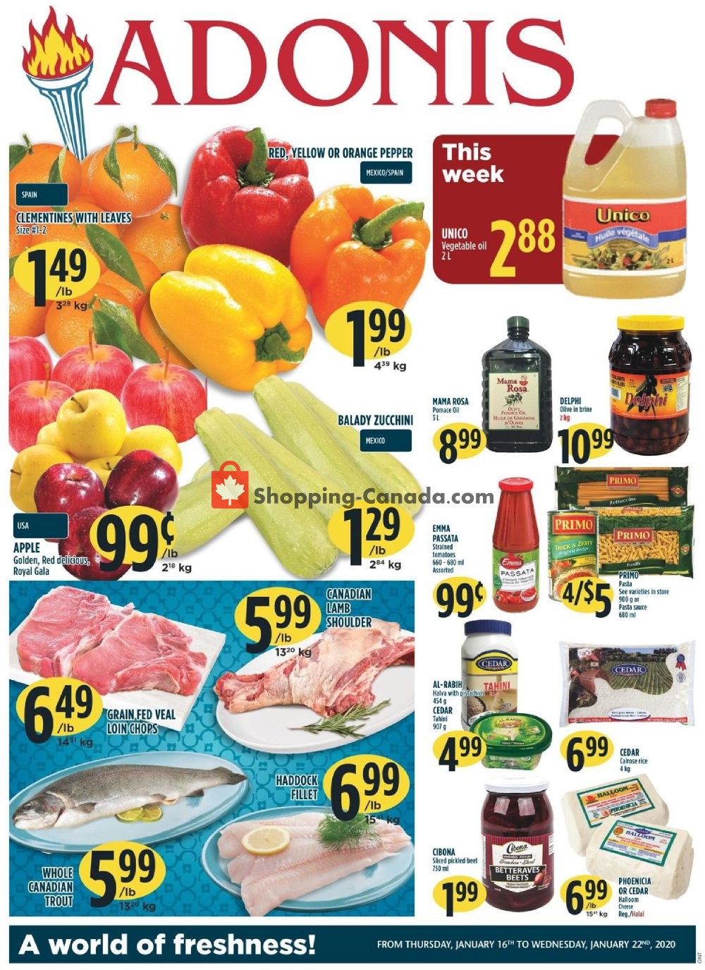 Marché Adonis flyer from Thursday January 16, 2020 to Wednesday January 22, 2020 - page 1