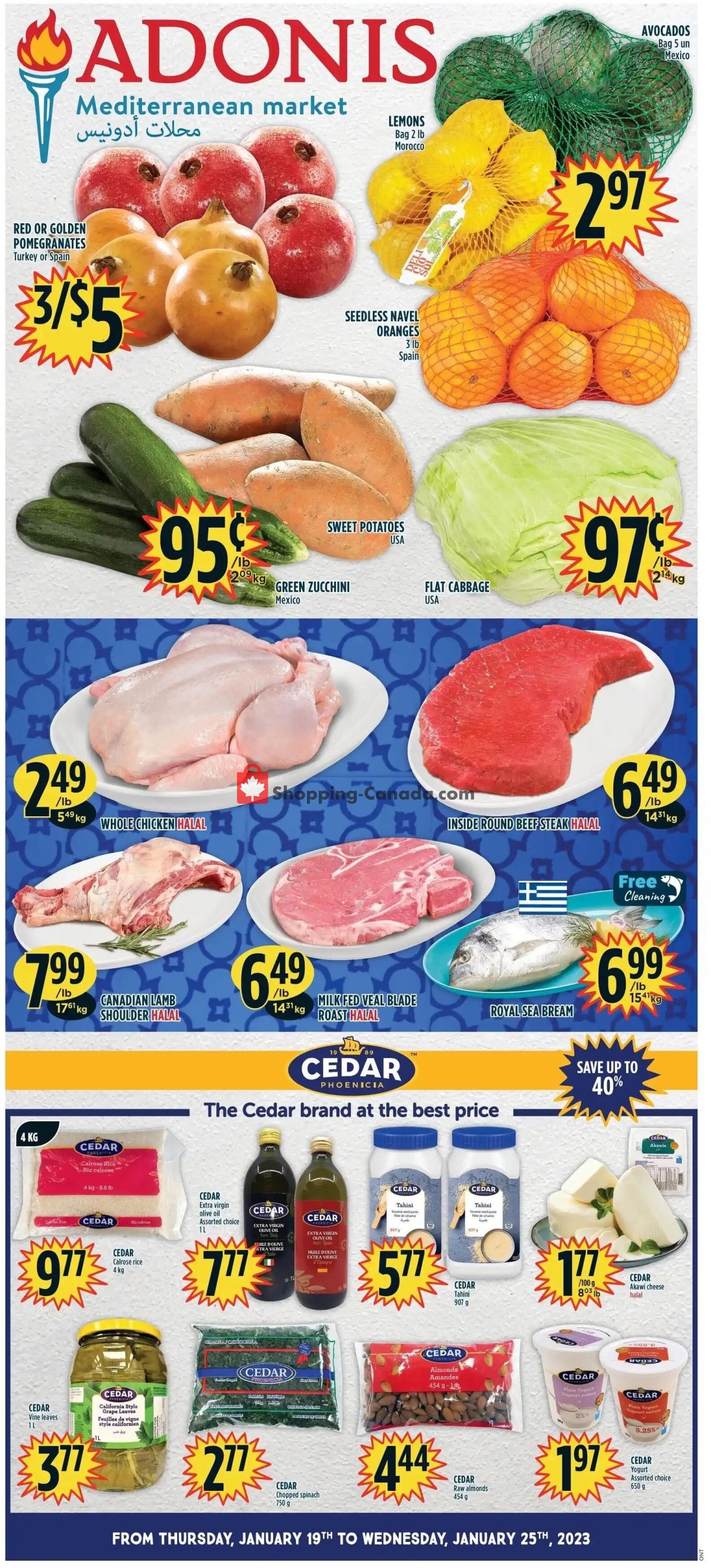 Marché Adonis flyer from Thursday January 19, 2023 to Wednesday January 25, 2023 - page 1