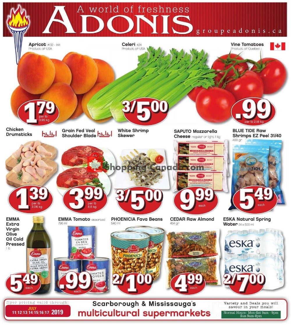 Marché Adonis flyer from Thursday July 11, 2019 to Wednesday July 17, 2019 - page 1