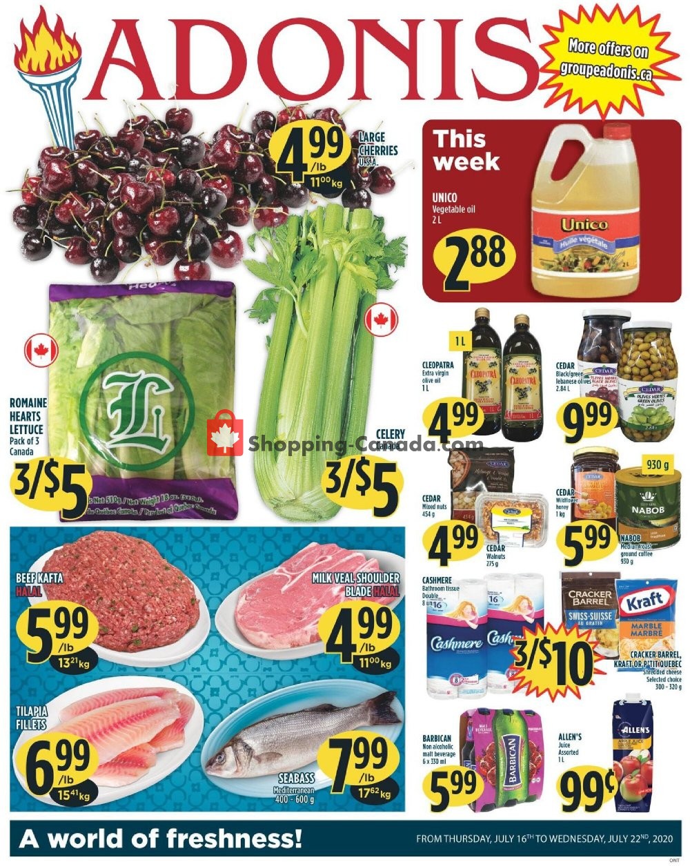 Marché Adonis flyer from Thursday July 16, 2020 to Wednesday July 22, 2020 - page 1