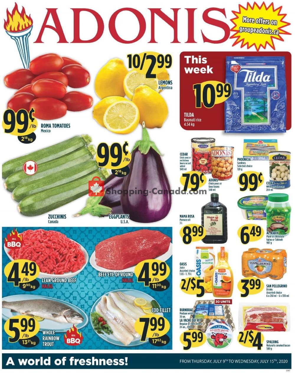 Marché Adonis flyer from Thursday July 9, 2020 to Wednesday July 15, 2020 - page 1