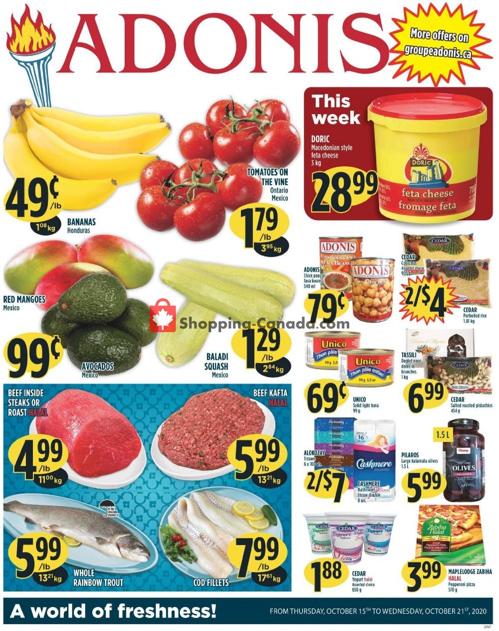 Marché Adonis flyer from Thursday October 15, 2020 to Wednesday October 21, 2020 - page 1