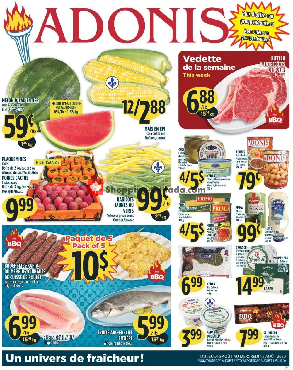 Marché Adonis flyer from Thursday August 6, 2020 to Wednesday August 12, 2020 - page 1