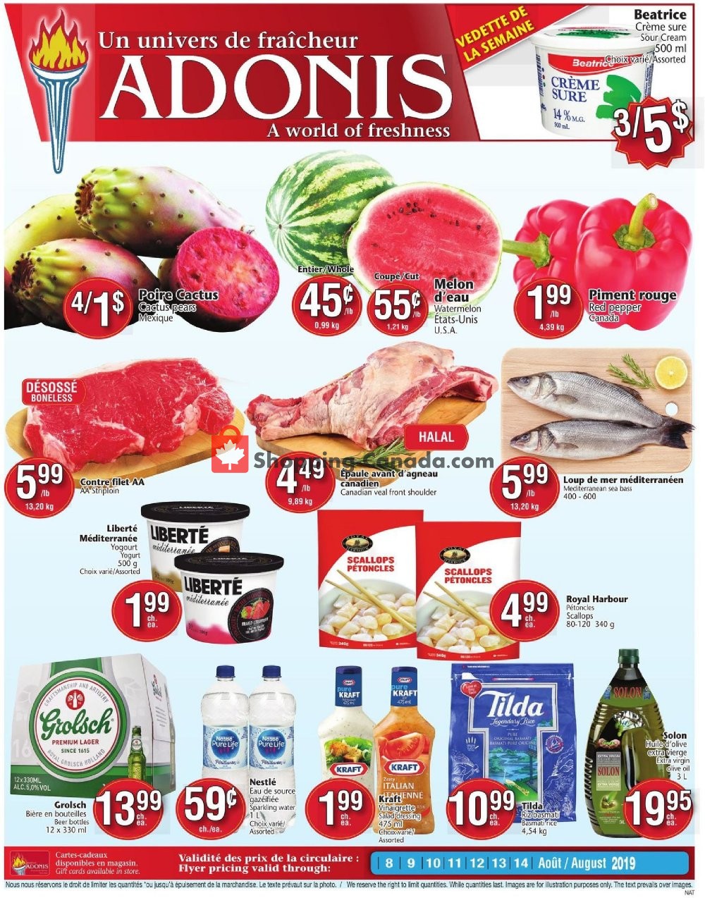 Marché Adonis flyer from Thursday August 8, 2019 to Wednesday August 14, 2019 - page 1