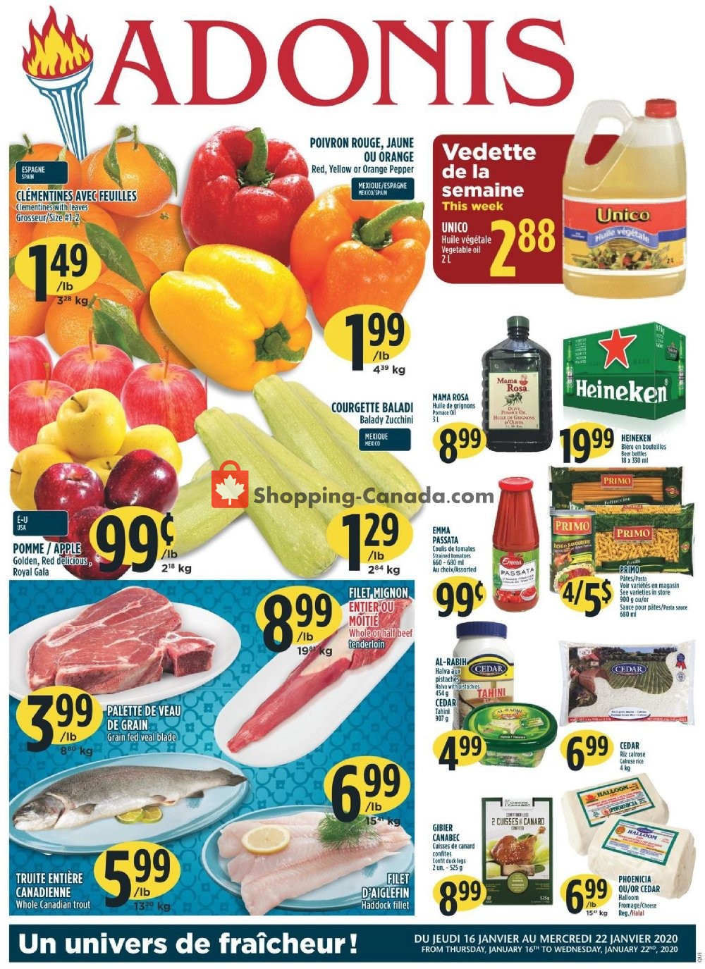 Marché Adonis flyer from Thursday January 16, 2020 to Wednesday January 22, 2020 - page 1