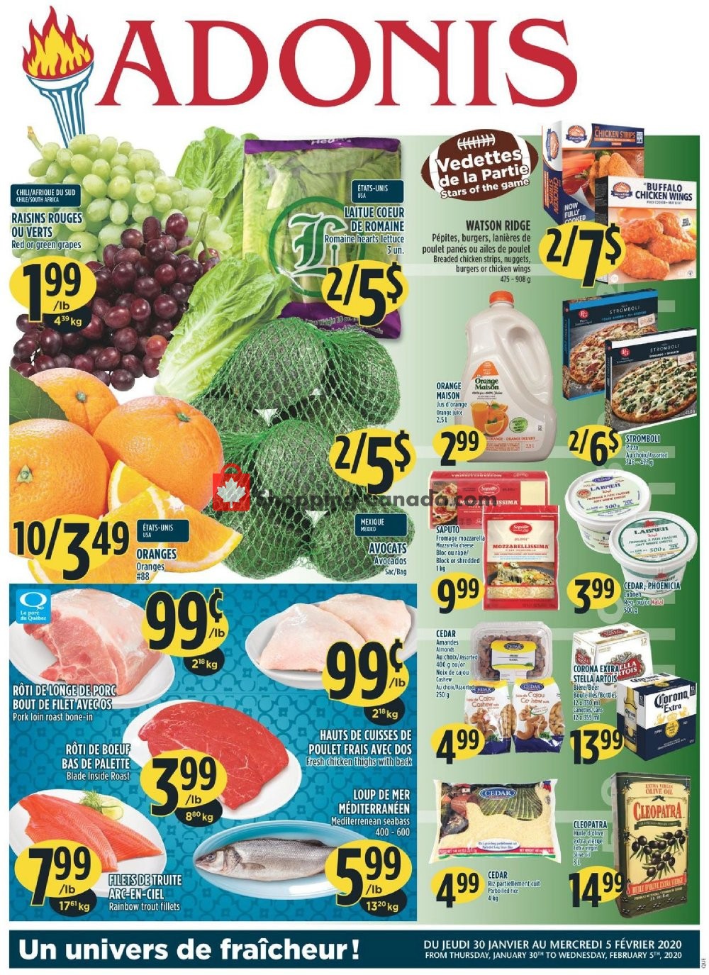 Marché Adonis flyer from Thursday January 30, 2020 to Wednesday February 5, 2020 - page 1
