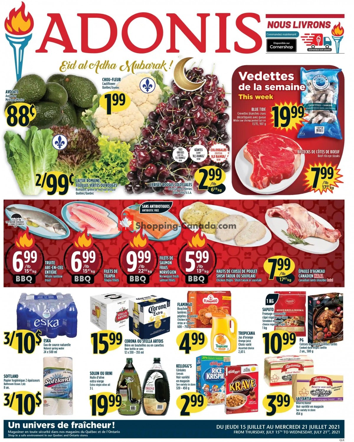 Marché Adonis flyer from Thursday July 15, 2021 to Wednesday July 21, 2021 - page 1