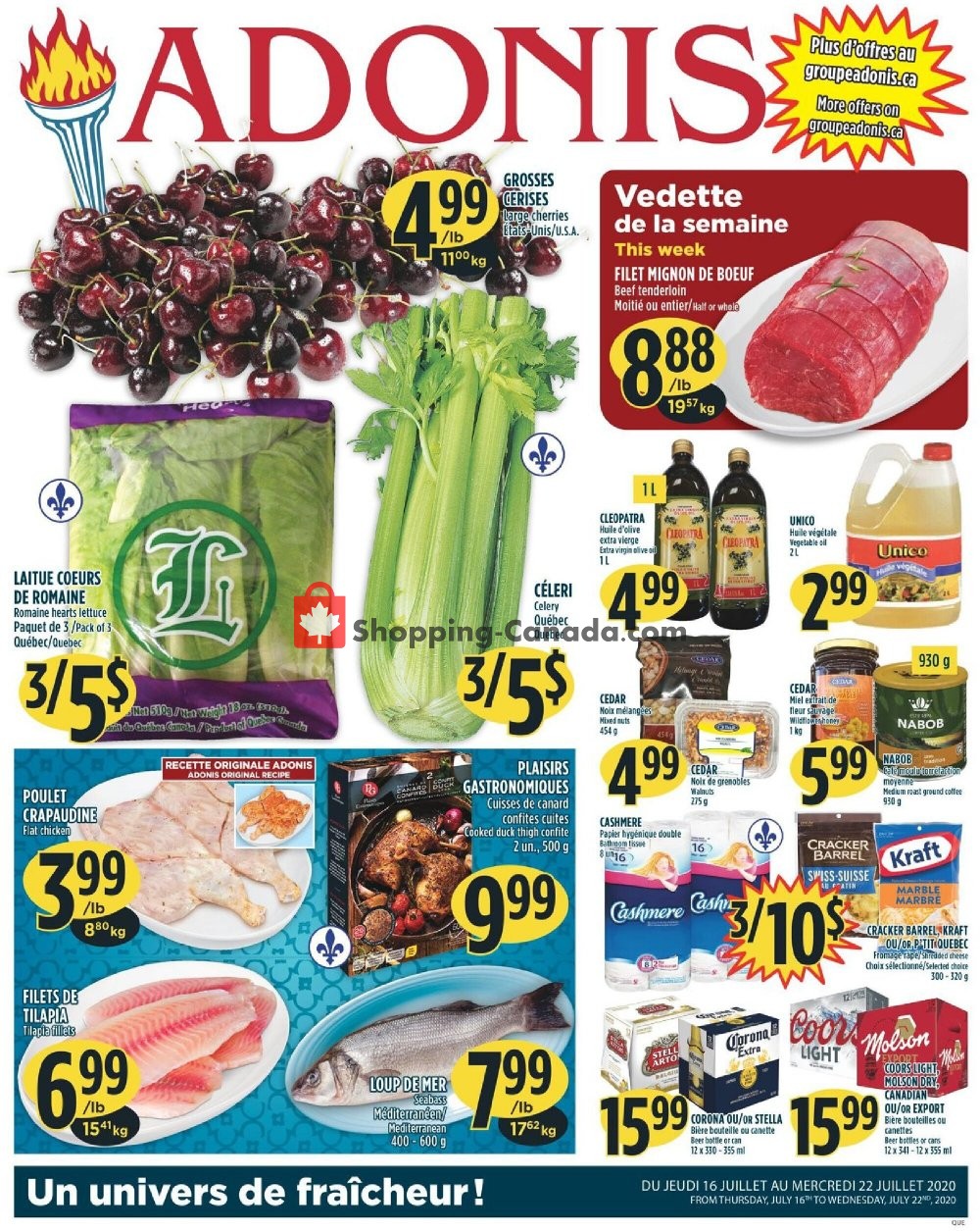 Marché Adonis flyer from Thursday July 16, 2020 to Wednesday July 22, 2020 - page 1