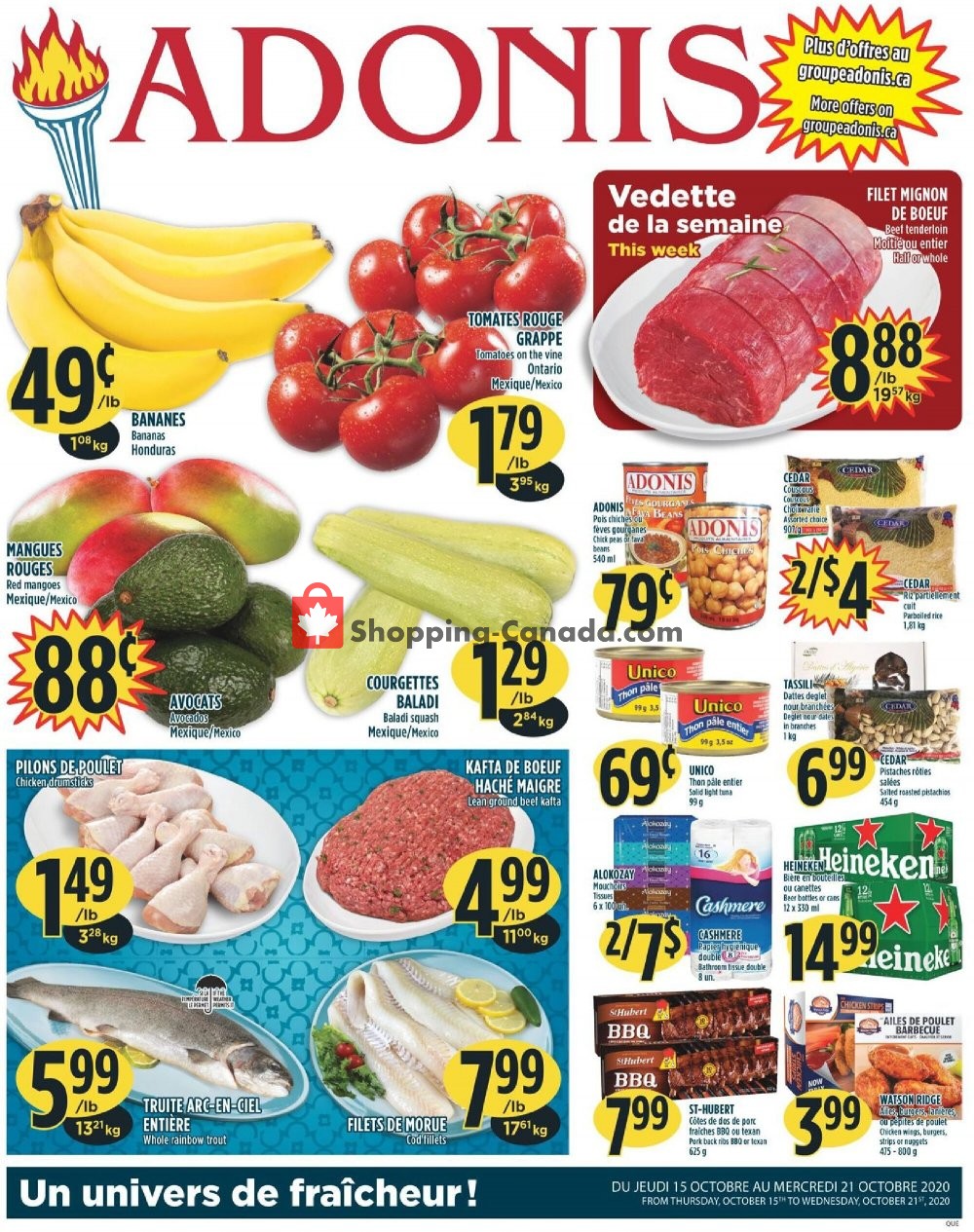 Marché Adonis flyer from Thursday October 15, 2020 to Wednesday October 21, 2020 - page 1