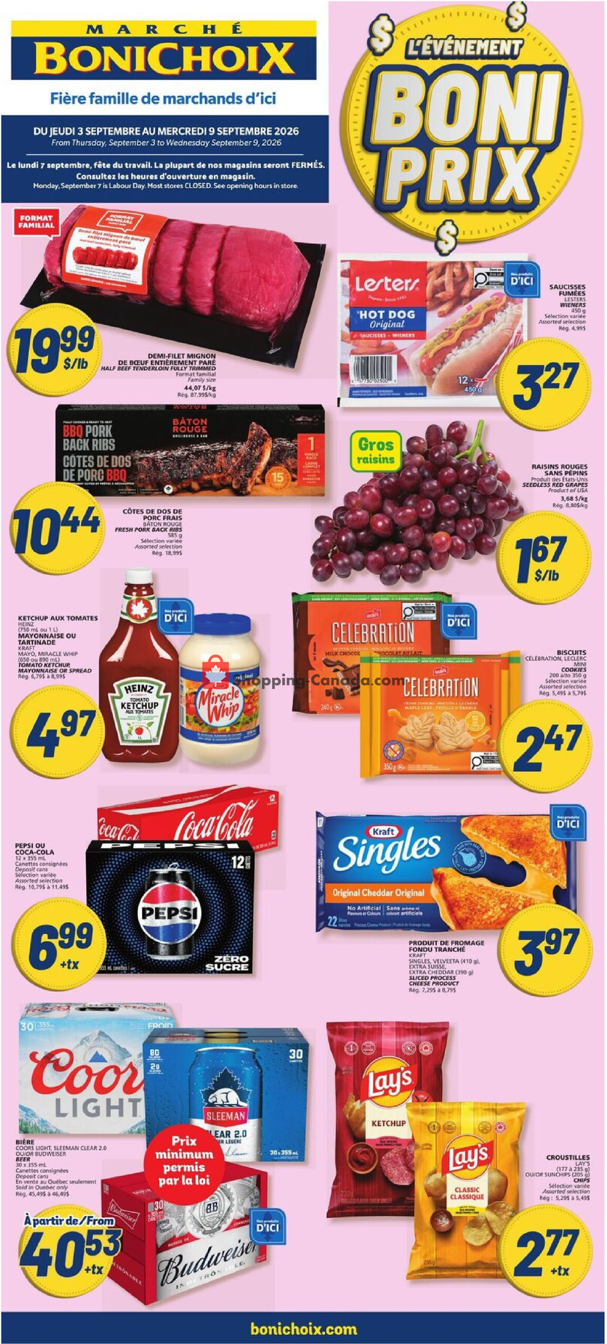 Marche Bonichoix flyer from Thursday September 3, 2026 to Wednesday September 9, 2026 - page 1