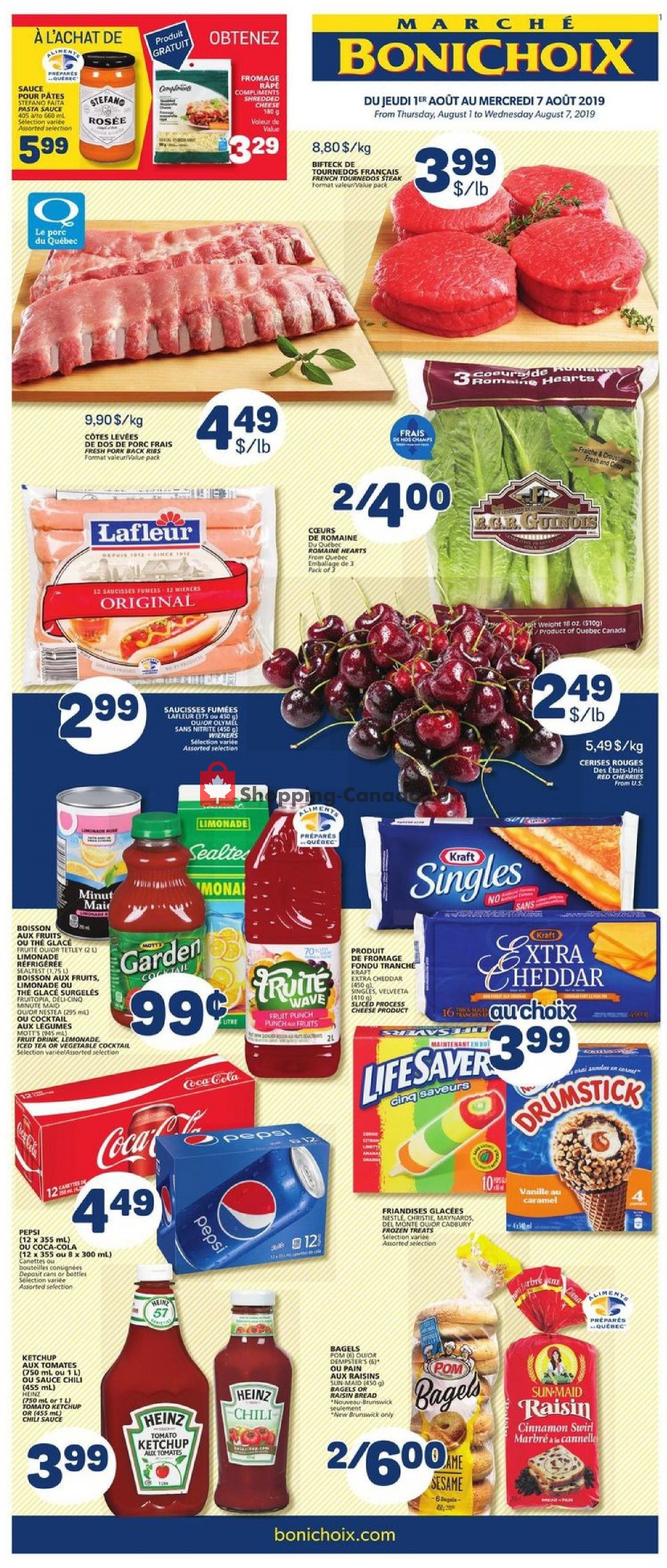 Marche Bonichoix flyer from Thursday August 1, 2019 to Wednesday August 7, 2019 - page 1