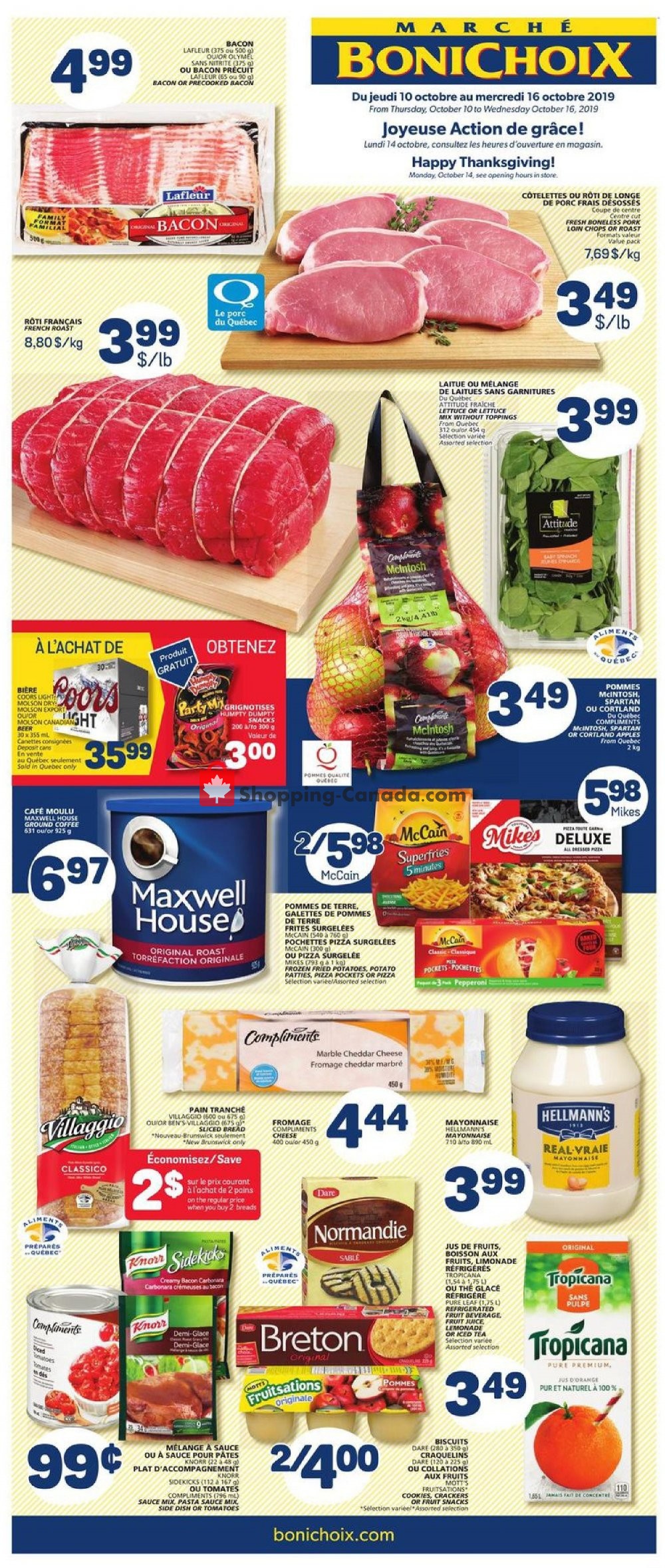 Marche Bonichoix flyer from Thursday October 10, 2019 to Wednesday October 16, 2019 - page 1