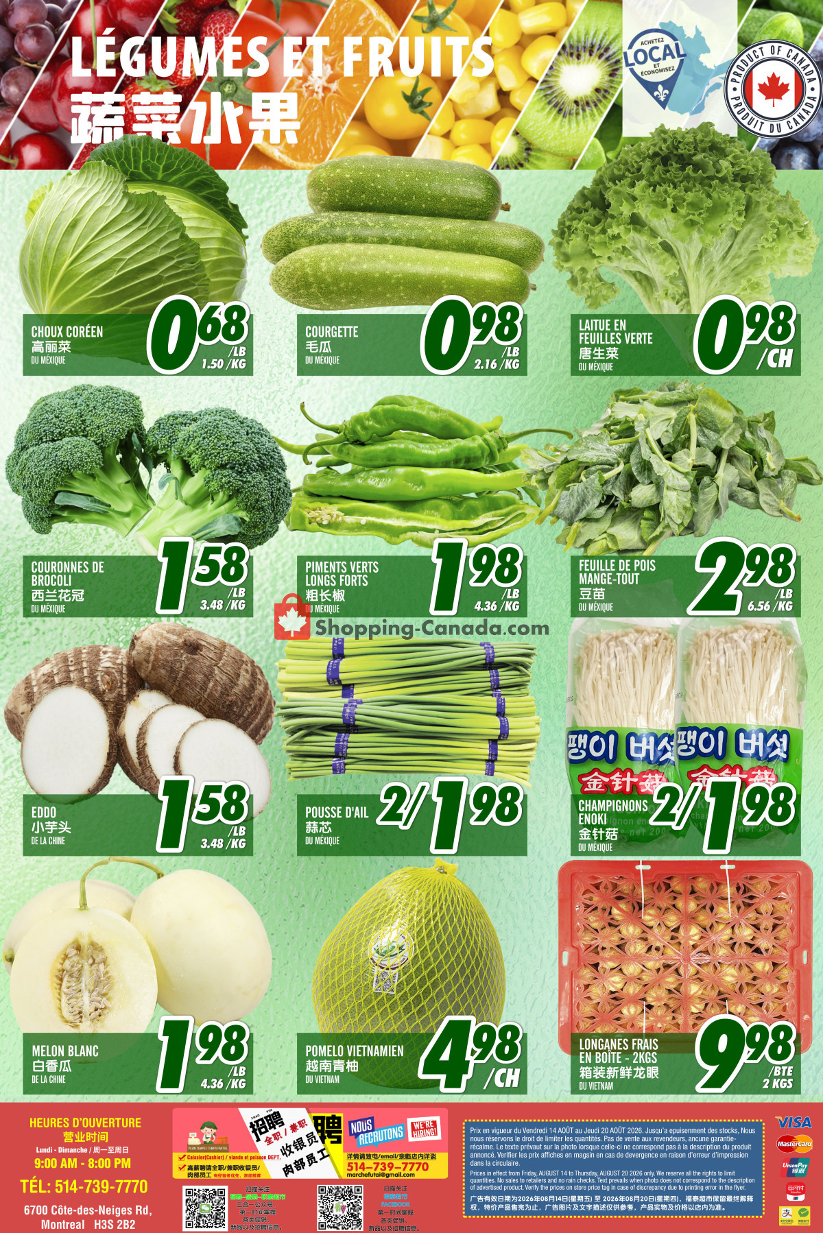 Marché Fu Tai flyer from Tuesday August 11, 2026 to Thursday August 20, 2026 - page 2