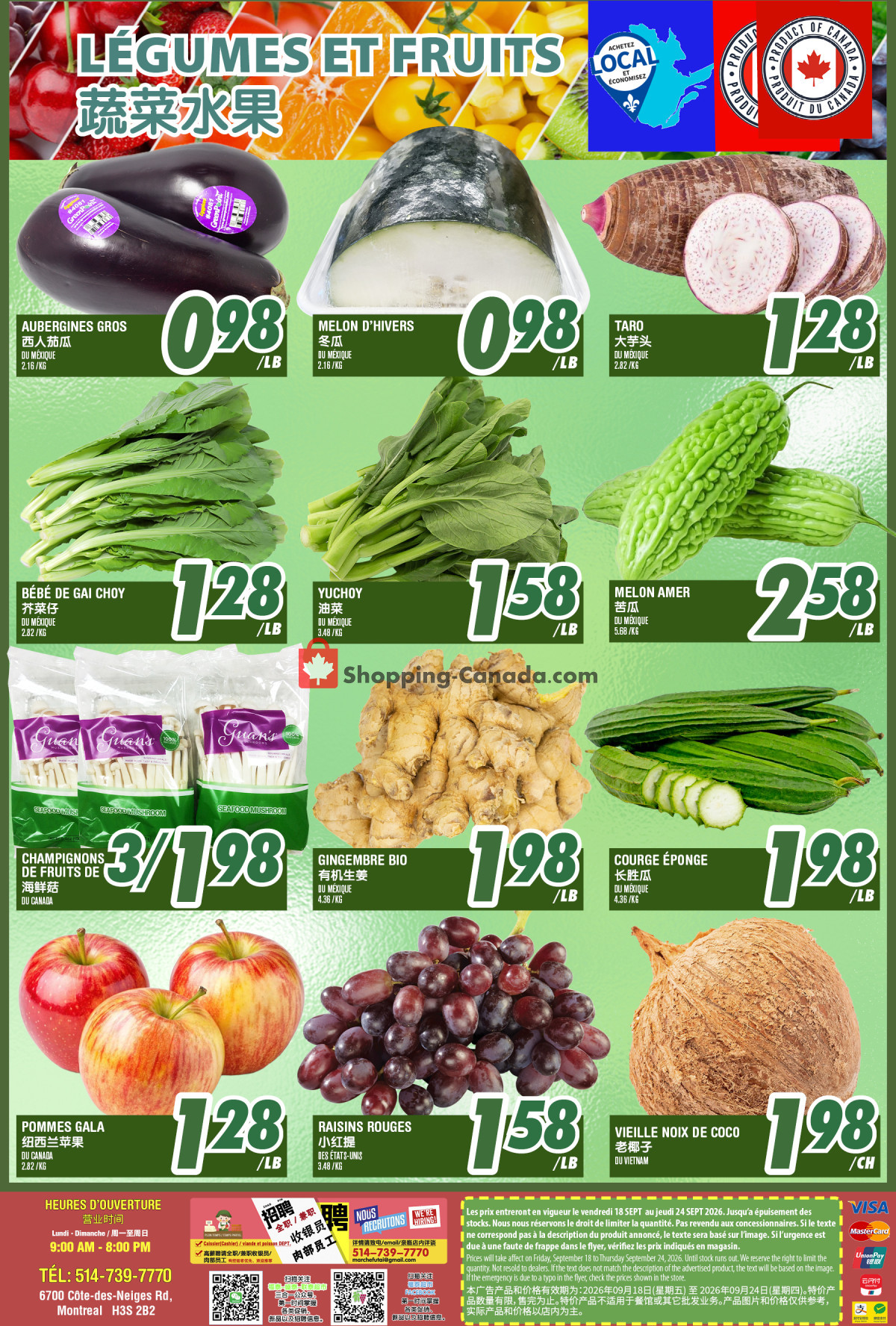 Marché Fu Tai flyer from Friday September 18, 2026 to Thursday September 24, 2026 - page 2