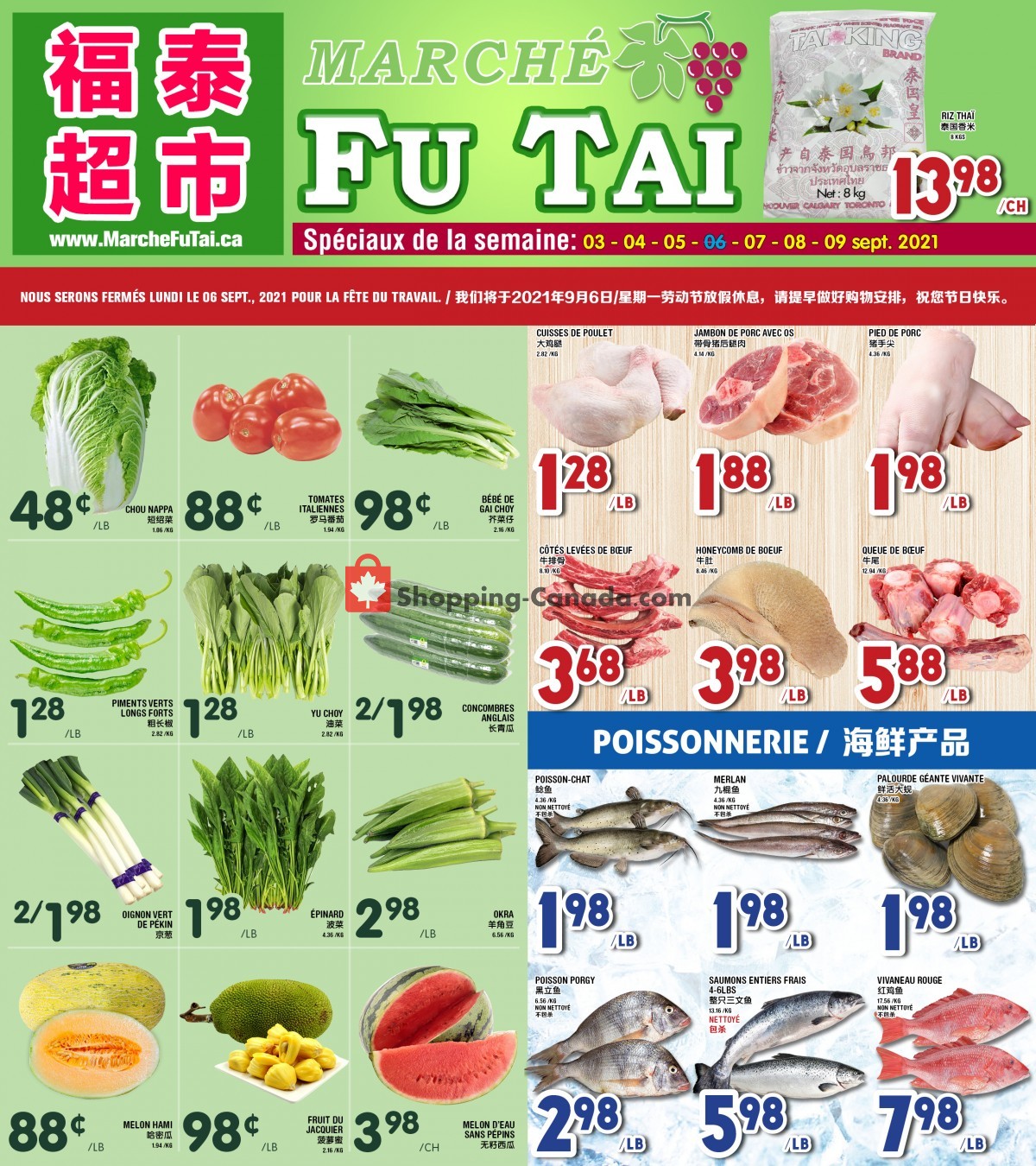 Marché Fu Tai flyer from Friday September 3, 2021 to Thursday September 9, 2021 - page 1