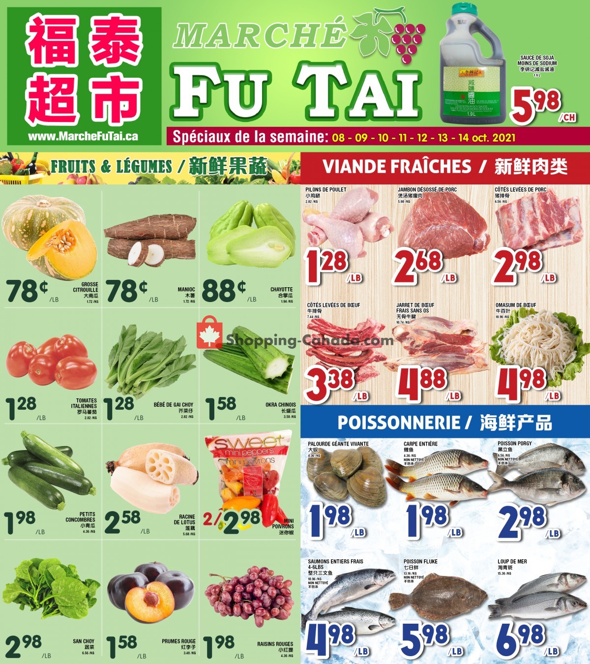 Marché Fu Tai flyer from Friday October 8, 2021 to Thursday October 14, 2021 - page 1
