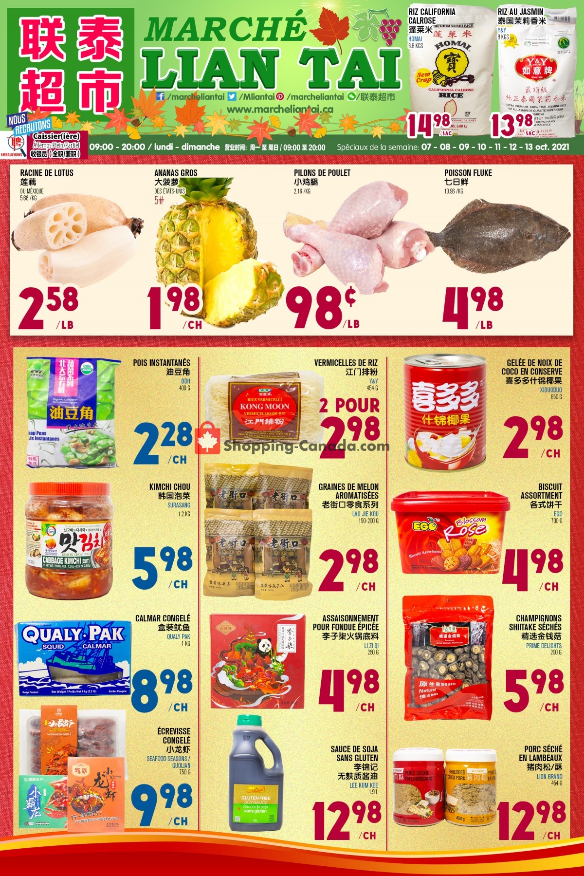 Marché Lian Tai flyer from Thursday October 7, 2021 to Wednesday October 13, 2021 - page 1