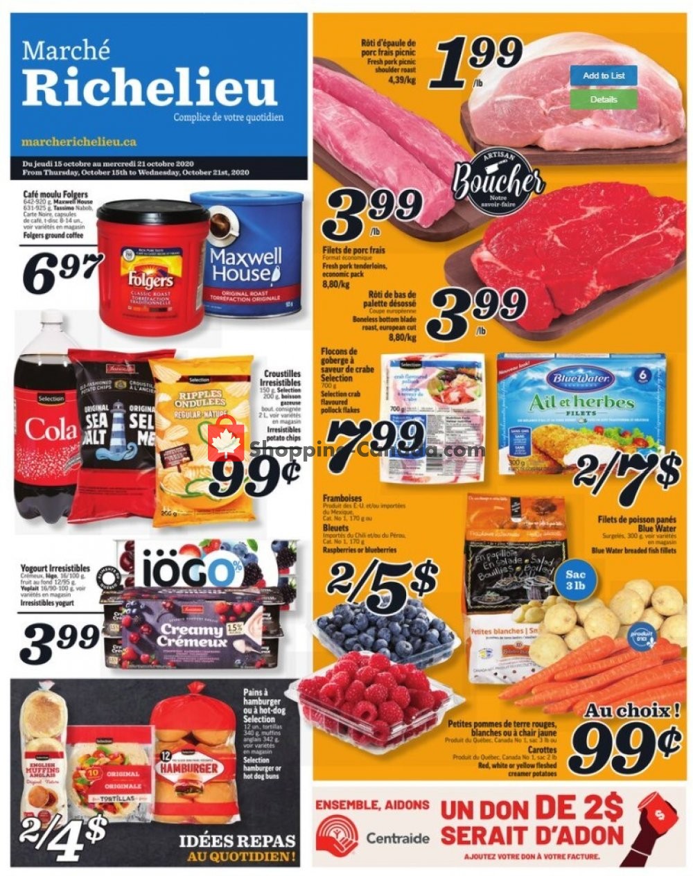 Marche Richelieu flyer from Thursday October 15, 2020 to Wednesday October 21, 2020 - page 1