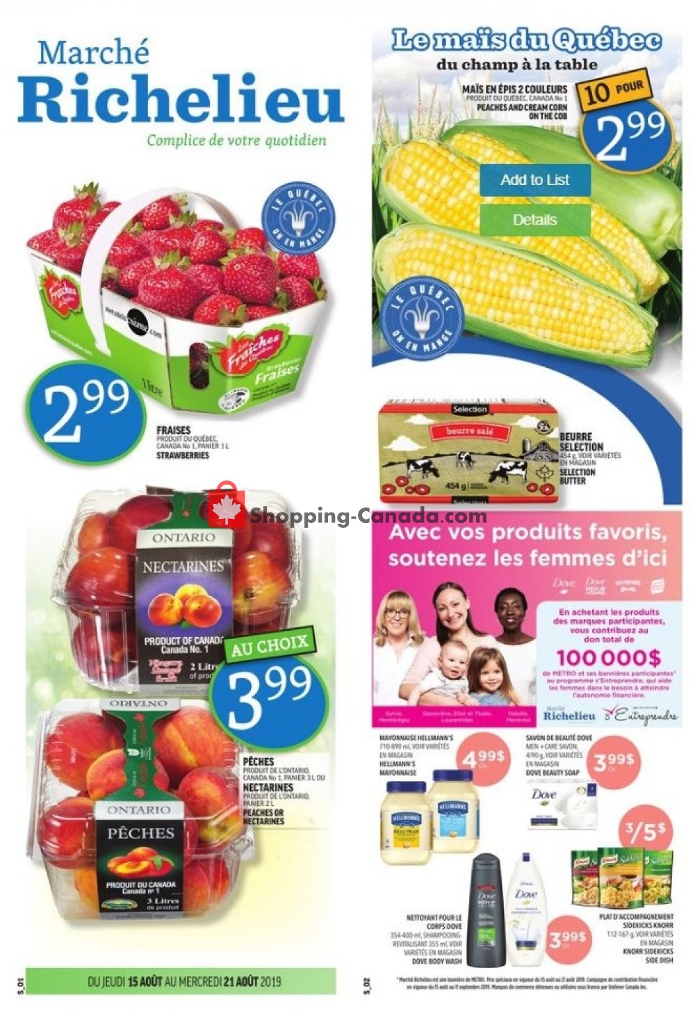 Marche Richelieu flyer from Thursday August 15, 2019 to Wednesday August 21, 2019 - page 1