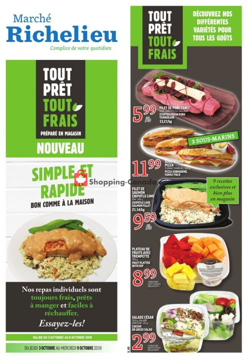 Marche Richelieu flyer from Thursday October 3, 2019 to Wednesday October 9, 2019 - page 1