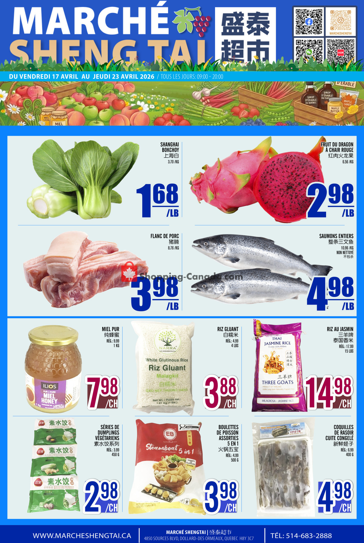 Marché Shengtai flyer from Friday April 17, 2026 to Thursday April 23, 2026 - page 1