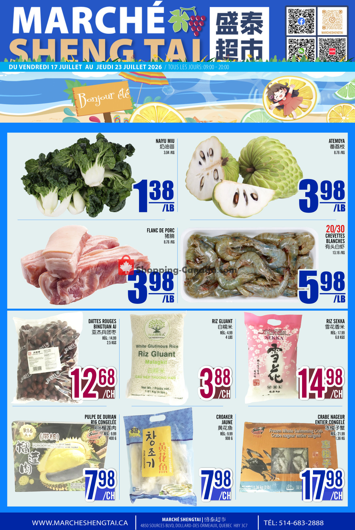 Marché Shengtai flyer from Friday July 17, 2026 to Thursday July 23, 2026 - page 1