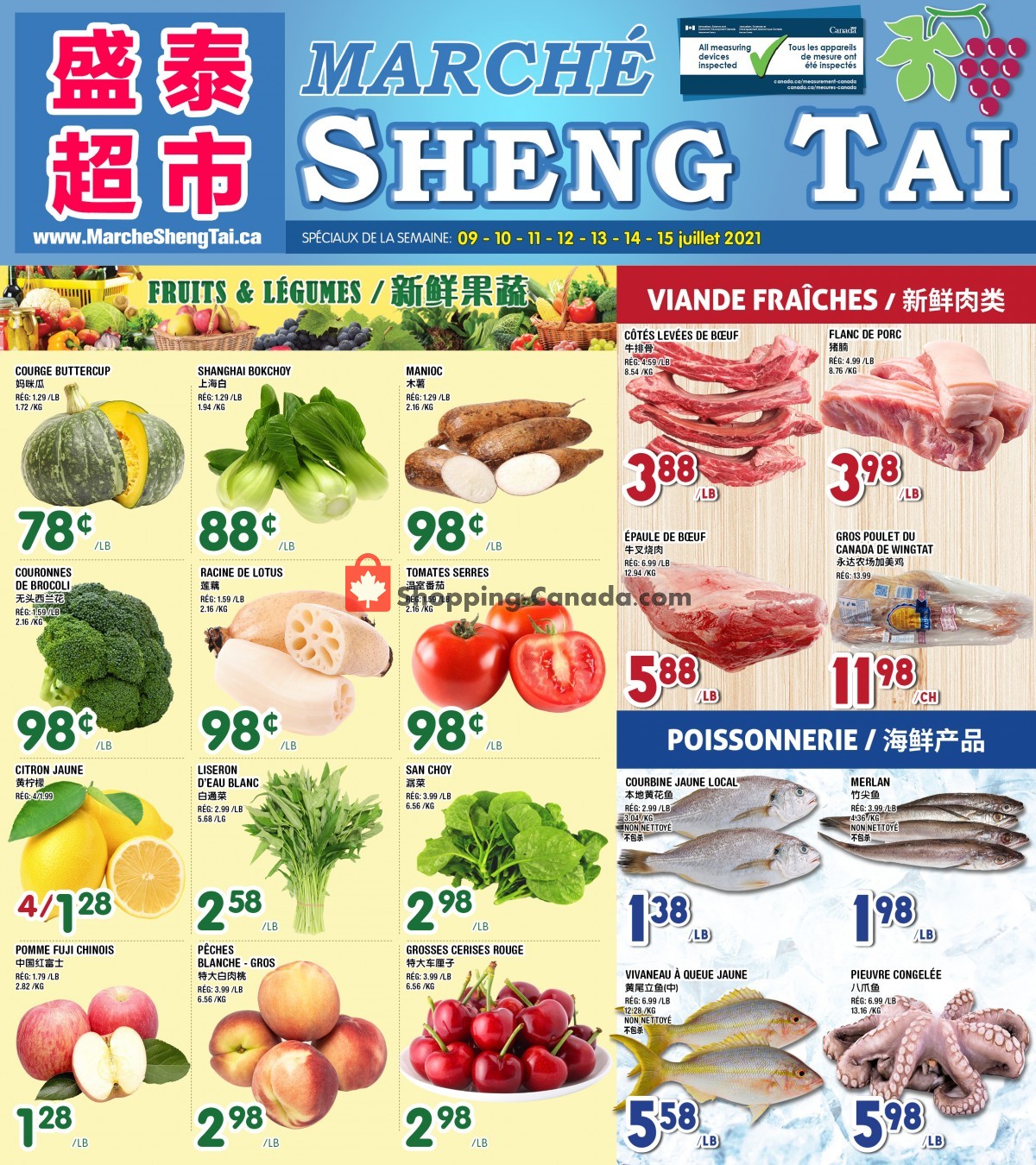 Marché Shengtai flyer from Friday July 9, 2021 to Thursday July 15, 2021 - page 1