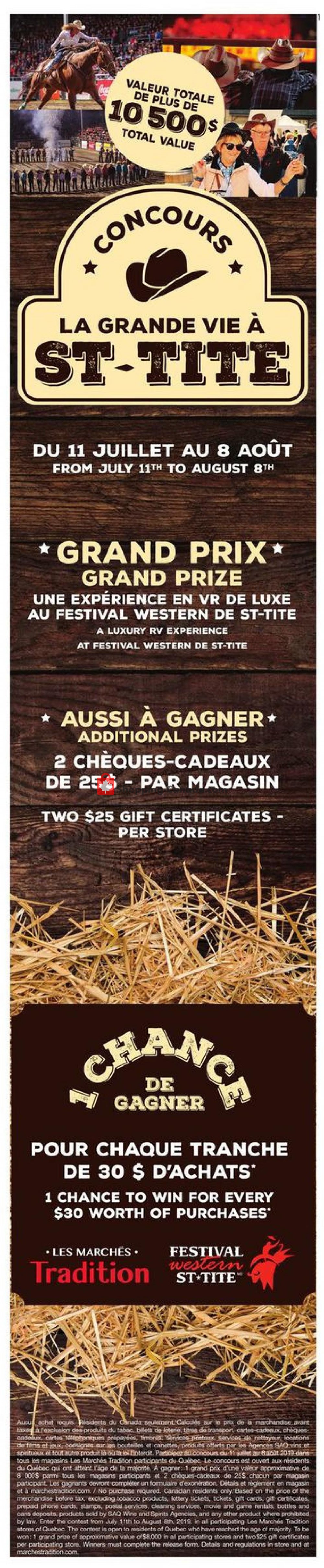 Marche Tradition flyer from Thursday July 11, 2019 to Wednesday July 17, 2019 - page 1