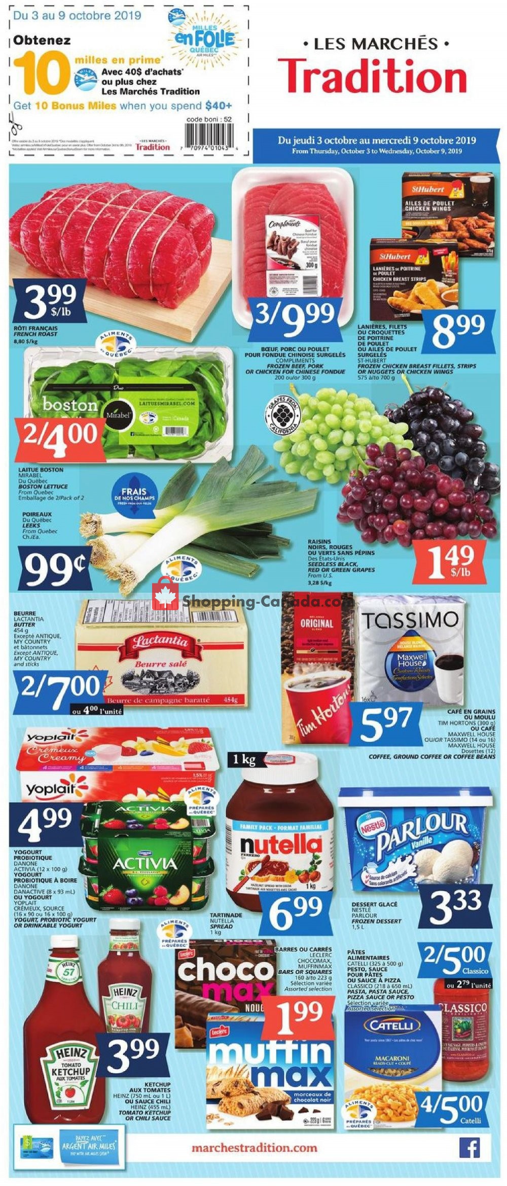 Marche Tradition flyer from Thursday October 3, 2019 to Wednesday October 9, 2019 - page 1
