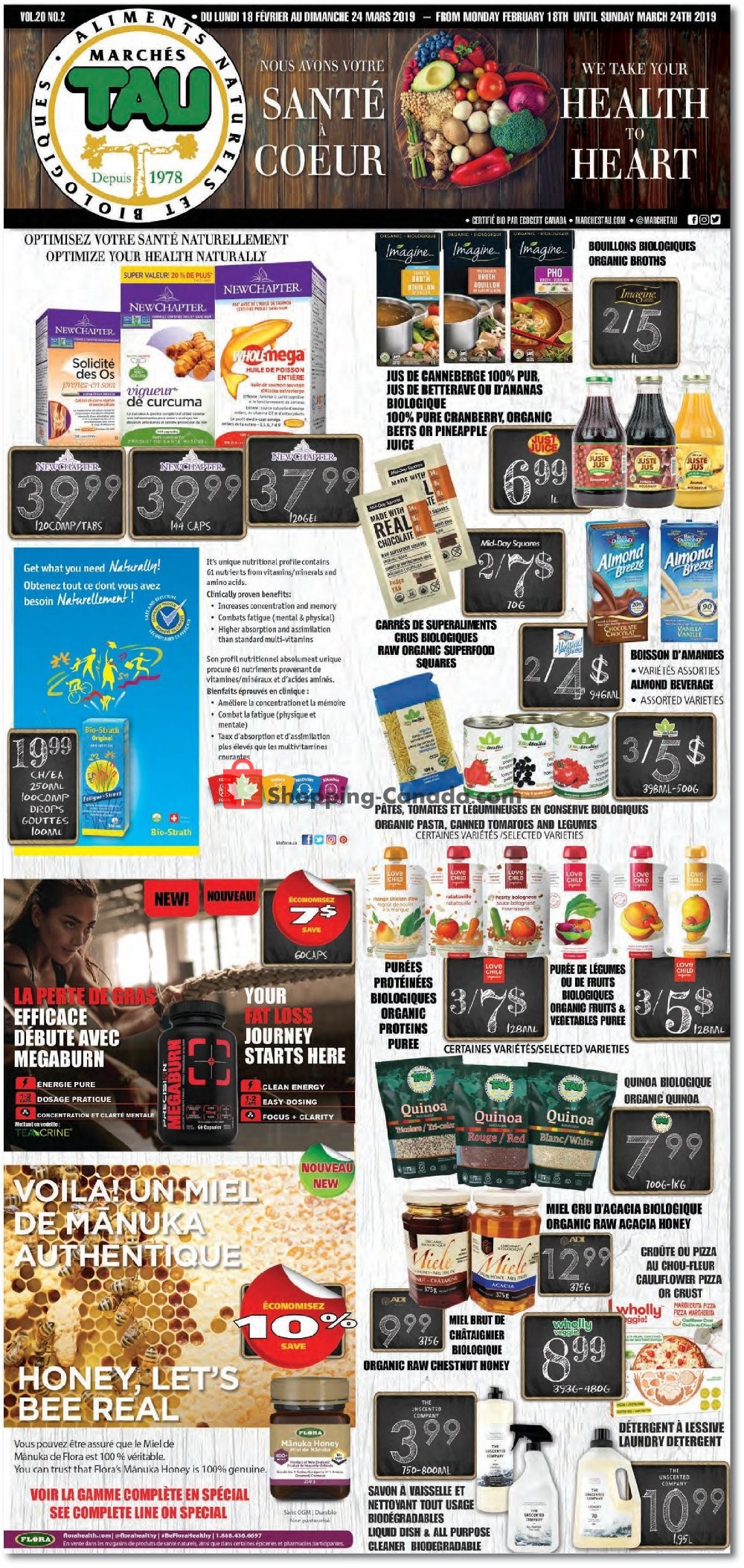 Marches Tau flyer from Monday February 18, 2019 to Sunday March 24, 2019 - page 1